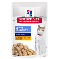 Hills Mature Adult 7+ Active Longevity Wet Cat Food Tender Chicken 12 x 85g image