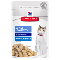 Hills Mature Adult 7+ Active Longevity Wet Cat Food Ocean Fish 12 x 85g image