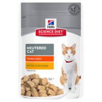 Hills Young Adult Neutered Cat Wet Cat Food Chicken 12 x 85g image