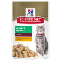 Hills Adult 1+ Perfect Weight Wet Cat Food Tender Chicken Dinner 12 x 85g image