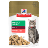 Hills Adult 1+ Perfect Weight Wet Cat Food Salmon 12 x 85g image