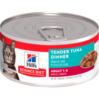 Hills Adult 1+ Wet Cat Food Tender Tuna Dinner 24 x 156g image