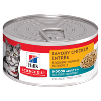 Hills Adult 1+ Indoor Wet Cat Food Savory Chicken Entrée 24 x 156g image