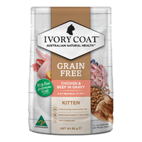 Ivory Coat Kitten Grain Free Wet Cat Food Chicken & Beef in Gravy 12 x 85g image
