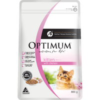 Optimum Kitten All Breeds 2-12 Months Dry Cat Food Chicken 800g image