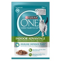 Purina One Adult 1+ Indoor Advantage Wet Cat Food with Chicken in Gravy 12 x 70g image