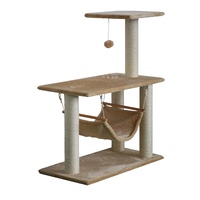 iPetz Cat Play Gym Cat Scratcher with Two Platforms Beige 75 x 40 x 96cm image