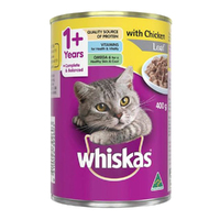 Whiskas Adult 1+ Years Wet Cat Food w/ Chicken Loaf Flavour 400g x24 image