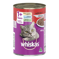 Whiskas Adult 1+ Years Wet Cat Food w/ Minced Beef Flavour 400g x24 image