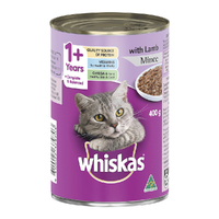 Whiskas Adult 1+ Years Wet Cat Food w/ Lamb Mince Flavour 400g x24 image