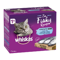Whiskas Adult 1+ Wet Cat Food So Fishy Recipes Ocean Platter in Jelly 400g x24 image
