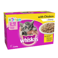 Whiskas Kitten Wet Cat Food Chicken in Gravy Variety Pack 85g x12 image