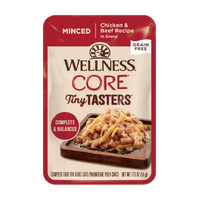 Wellness Core Tiny Tasters Wet Cat Food Minced Chicken & Beef in Gravy 12 x 50g image