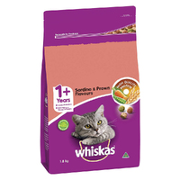 Whiskas Adult 1+ Dry Cat Food w/ Sardine & Prawn Flavours 1.8kg image