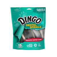 Dingo Dental Spirals Dog Dental Chew Treats 15 Pack  image
