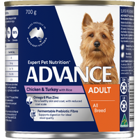 Advance Adult All Breed Wet Dog Food Chicken & Turkey with Rice 12 x 700g image