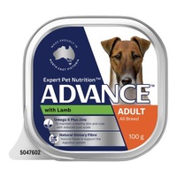 Advance Adult All Breed Wet Dog Food with Lamb Trays 12 x 100g image