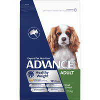 Advance Adult Small Breed Healthy Weight Dry Dog Food Chicken with Rice 2.5kg image