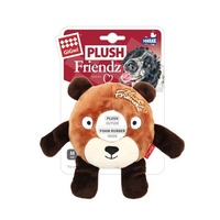 Gigwi Plush Friendz Dog Toy Rubber Ring Squeaker Bear Medium  image