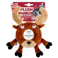 Gigwi Plush Friendz Dog Toy Rubber Ring Squeaker Deer Medium  image