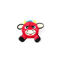 Gigwi Plush Jumball Bull Interactive Play Durable Dog Toy Red Medium image