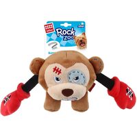 Gigwi Rock Zoo Boxer Monkey Interactive Plush Dog Squeaker Toy Small image