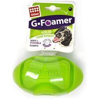 Gigwi G-Foamer Rugby Ball Solid Foam Rubber Interactive Dog Toy Green image