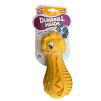 Gigwi Dumbell Heads Treat Dispenser Durable Dog Squeaker Toy Lion image