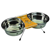 Petface Stainless Steel Pet Feeding Station Diner Double 1600ml image