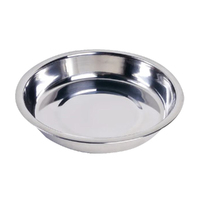 Petface Stainless Steel Pet Dog Shallow Dish Brushed Finish 20cm image