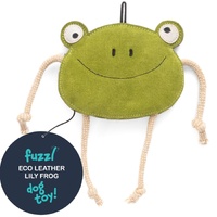 Fuzzl Eco Leather Lily Frog Natural Tough Long-Lasting Dog Toy image
