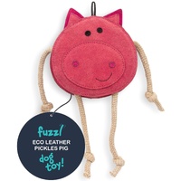 Fuzzl Eco Leather Pickles Pig Natural Tough Long-Lasting Dog Toy image