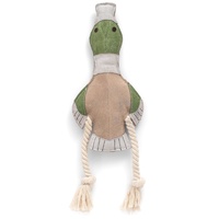 Fuzzl Eco Leather Dudley Duck Interactive Natural Tough Chew Dog Toy image