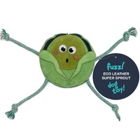 Fuzzl Eco Leather Super Sprout Interactive Natural Tough Dog Toy image