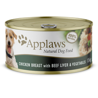 Applaws Wet Dog Food Chicken w/ Beef Liver & Vegetables Tin 16 x 156g image