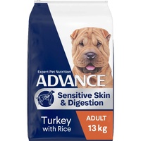 Advance Adult All Breed Sensitive Skin & Digestion Dry Dog Food Turkey 13kg image