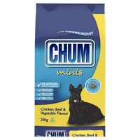 Chum Crunchy Minis Dry Dog Food Chicken Beef & Vegetable 20kg image