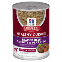 Hills Adult Dog Healthy Cusine Braised Beef, Carrots & Pea Stew 354g x 12 image