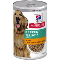 Hills Adult Perfect Weight Canned Dog Food Chicken & Vegetable 12 x 363g image