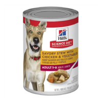 Hills Adult 1+ Wet Dog Food Savory Stew Chicken & Vegetables 12 x 362g image