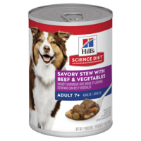 Hills Adult 7+ Wet Dog Food Savory Stew w/ Beef & Vegetables 12 x 362g image