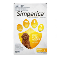 Simparica 1.3-2.5kg Puppy Dog Tick & Flea Chewable Treatment 3 Pack  image