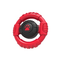 Happy Staffy Co Power Chew Wheel Interactive Play Dog Squeaker Toy image