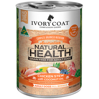 Ivory Coat Dog Adult Chicken Stew With Coconut Oil 400g Cans x 12  image