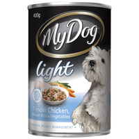 My Dog Light Wet Dog Food Tender Chicken Brown Rice & Vegetables 24 x 400g image