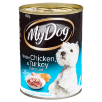 My Dog Tender Chicken Turkey Banquet Dog Food 24 x 400g Tray image