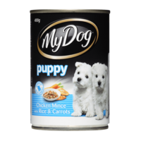 My Dog Puppy Mince Chicken Rice & Carrot Pet Dog Food 24 x 400g image