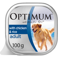 Optimum Adult Wet Dog Food with Chicken & Rice 12 x 100g Tray image