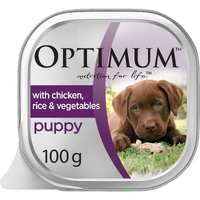 Optimum Puppy Wet Dog Food with Chicken Rice & Vegetables 12 x 100g image