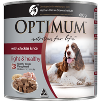 Optimum Adult Weight Management Wet Dog Food Chicken & Rice 680g x 12 image